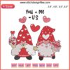Valentine's Day Gnome Embroidery Design: Cute gnome couple holding hands, heart accents, perfect for machine embroidery projects.