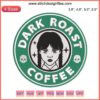 Wednesday Addams Embroidery on Dark Roast Coffee | Jenna Ortega Starbucks Design | Striking Gothic Coffee Art