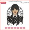 Wednesday Addams Drip Embroidery Design, Nevermore Academy Halloween Theme, Gothic Machine Embroidery Pattern