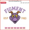 Epcot Figment Est 1983 Embroidery Design, One Little Spark Machine File, Vintage Disney Theme, Purple Dragon Graphic.