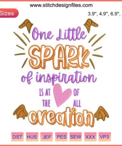 "Figment Embroidery: One Little Spark of Inspiration Machine Design - Colorful Disney Dragon Fantasy Pattern"