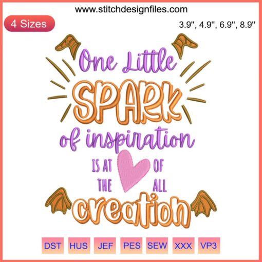 "Figment Embroidery: One Little Spark of Inspiration Machine Design - Colorful Disney Dragon Fantasy Pattern"