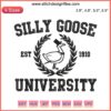 "Silly Goose University Est. 1910 Embroidery Design | Humorous Goose Academy Pattern for Digital Machine Embroidery"