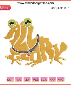 Futurama Hypnotoad Embroidery Design with Vibrant Frogs in Machine Pattern, All Glory to the Hypnotoad, Custom Digital Artwork