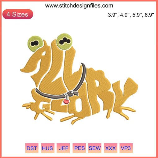 Futurama Hypnotoad Embroidery Design with Vibrant Frogs in Machine Pattern, All Glory to the Hypnotoad, Custom Digital Artwork