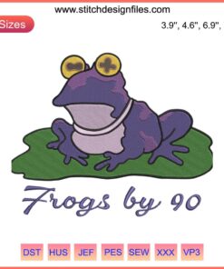 Max Duggan Hypnotoad Embroidery Design: TCU Football Gift, 90s Style Frogs, Vibrant Colors, Unique Sports Fan Gear