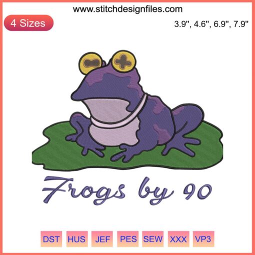 Max Duggan Hypnotoad Embroidery Design: TCU Football Gift, 90s Style Frogs, Vibrant Colors, Unique Sports Fan Gear