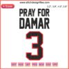 Buffalo Bills Pray For Damar 3 Embroidery Design featuring heart and hashtag #LoveForDamarHamlin.