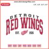 Detroit Red Wings Est. 1926 NHL Vintage Embroidery Design File, Classic Hockey Logo for Fans, Retro Team Spirit Custom Stitching.