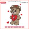 Bad Bunny Teddy Bear Cute Embroidery, Baby Benito Valentine's Day Design, Adorable Bear with Heart Details, Digital Embroidery File