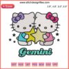 Hello Kitty Gemini Embroidery Design | Cute Zodiac Horoscope Birthday Gift | Adorable Gemini Twins Motif