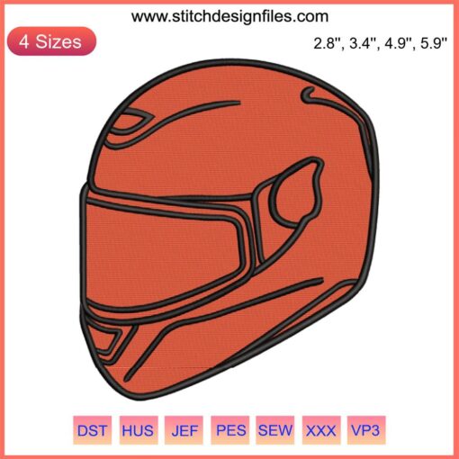 "High-quality racing motorcycle helmet embroidery design file, featuring intricate patterns for helmet customization."