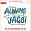 Jacksonville Jaguars embroidery design: "It Was Always The Jags" text, teal and gold football motif, digital file for crafting.