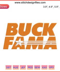 Tennessee Buck Fama Embroidery Design for Football Team Spirit, Unique Digital File, Humorous Sports-Themed Craft Pattern.