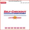 "Self Checkout Discount Embroidery: Lifetime Member Machine Design with vibrant patterns, perfect for modern DIY enthusiasts."