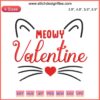 Meowy Valentine Cat Embroidery Design | Valentine's Day File | Cat Lover Gift | My Cat Is My Love Heart Design