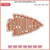 "Cincinnati Bengals-inspired arrowhead embroidery, Burrowhead design, perfect for football fans. Machine-stitched elegance."