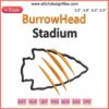 Joe Burrow NFL embroidery design, 2023 BurrowHead Stadium theme, machine-stitched football art.