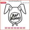 Bad Bunny Embroidery Design File: Detailed rapper Bad Rabbit machine embroidery for creative projects. Digital download.