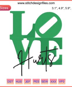 Philadelphia Eagles-inspired Love Hurts Embroidery Design featuring Jalen Hurts football motif in digital embroidery file format.