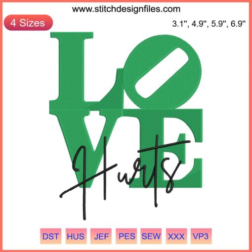 Philadelphia Eagles-inspired Love Hurts Embroidery Design featuring Jalen Hurts football motif in digital embroidery file format.