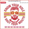 Travis Kelce Chiefs Embroidery Design: "Know Your Role and Shut Your Mouth" Text, Number 87, Arrowhead Elements.