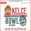 "Embroidery design of Travis and Jason Kelce for Super Bowl 2023, Kelce Bowl theme, digital design file for NFL fans."