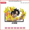 Portgas D. Ace Embroidery Design | One Piece Anime Machine Embroidery | Detailed Ace Character Embroidery Pattern