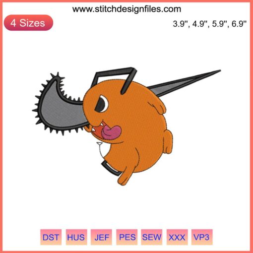 Anime Pochita Chainsaw Man Nike Embroidery Design, High-Quality File, Iconic Logo, Perfect for Custom Apparel Creation