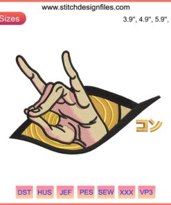 Naruto Anime Eyes Embroidery Design | Digital File | Detailed Hands Combine Eyes Pattern | Unique DIY Embroidery Project