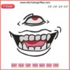 Sukuna Face Embroidery File | Jujutsu Kaisen Anime Design | Intricate Embroidered Sukuna Pattern for Sewing Projects