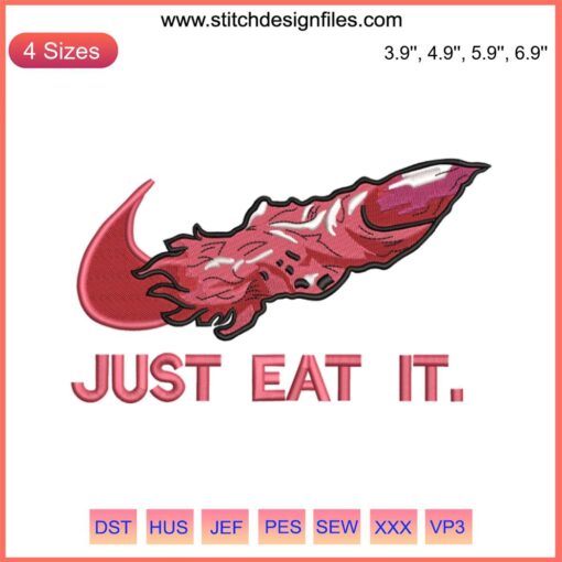 Sukuna Finger Embroidery Design | Anime Nike Logo Mashup | Just Eat It Theme | Digital File for Stitching