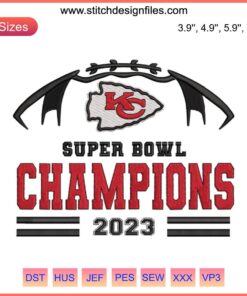 Kansas City Chiefs 2023 Champions Super Bowl LIV NFL Embroidery File | Machine Embroidery Design
