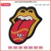 Kansas City Chiefs Football Tongue Embroidery Design, NFL American Football, Creative Applique, Sports Patch, Custom Digitized Art.
