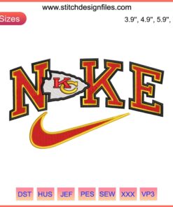 Chiefs Embroidery Design: Nike Kansas City Chiefs Logo NFL Football Digital File, Team Colors, Sports Craft Template