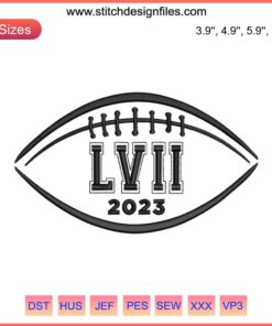"Super Bowl LVII 2023 Embroidery Design | 57th Football File | Digital Download for Creative Embroidery Projects"