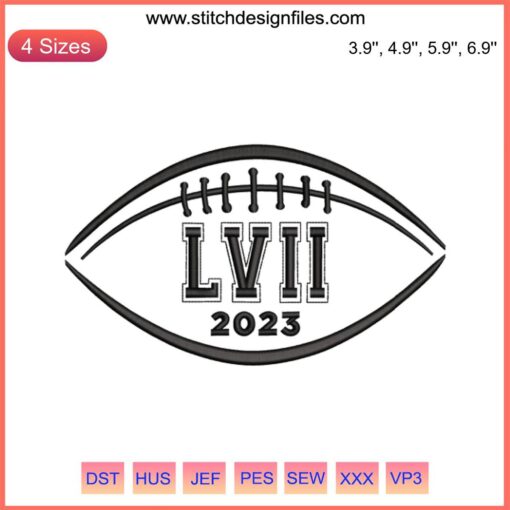 "Super Bowl LVII 2023 Embroidery Design | 57th Football File | Digital Download for Creative Embroidery Projects"