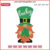 St. Patrick's Day Shamrock Gnome Embroidery: Big Hat Gnome Holding Shamrock, Festive Design, Whimsical Decor.