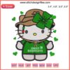 Hello Kitty Lucky Bebesota Embroidery featuring Bad Bunny St. Patrick’s Day design, festive clover accents, digital embroidery file.