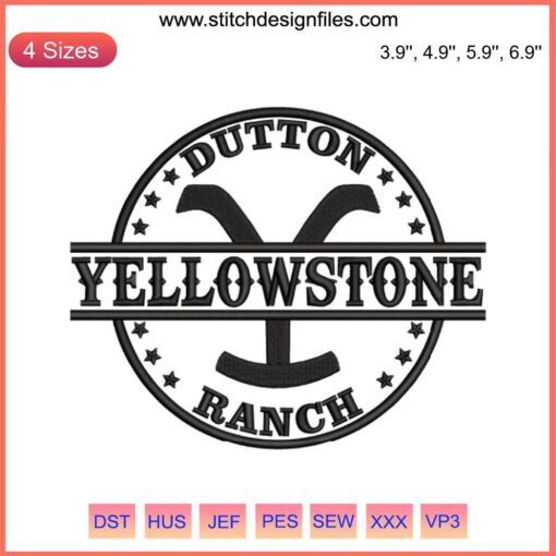 Yellowstone Dutton Ranch Embroidery Design | Machine File | TV Series-Inspired Pattern | Digital Download Sewing Template