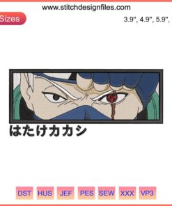 Kakashi Hatake Embroidery Design File | Naruto Anime Machine Embroidery | Ninja Iconic Character Pattern