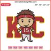 Chibi Patrick Mahomes Embroidery, Kansas City Chiefs NFL Design. Playful, cute design for embroidery enthusiasts.