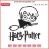 Chibi Harry Potter Embroidery Design with Broom | Digital File for Sewing Machines