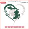 Spartan Strong Go Green Heart Embroidery Design | Michigan State University 2023 Embroidery File | MSU Embroidery Pattern