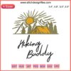 Hiking Buddy Embroidery Design: Camping Gear, Mountains, Campfire, Adventure, Challenge Yourself, Outdoor Embroidery File.