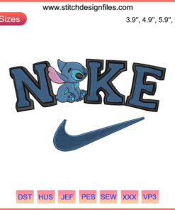 Nike Stitch Logo Embroidery Design File: Unique Nike swoosh with artistic stitch details, perfect for embroidery enthusiasts.