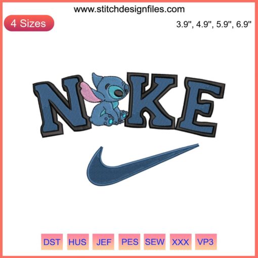 Nike Stitch Logo Embroidery Design File: Unique Nike swoosh with artistic stitch details, perfect for embroidery enthusiasts.