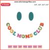 "Cool Moms Club Vintage Smile Embroidery Design | Funny Mother's Day Gift File | Retro Script, Floral Accents, Digital Download"