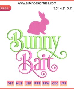 Easter Bunny Bait Embroidery Design | Cute Rabbit File | Happy Easter Patterns | Fun DIY Project