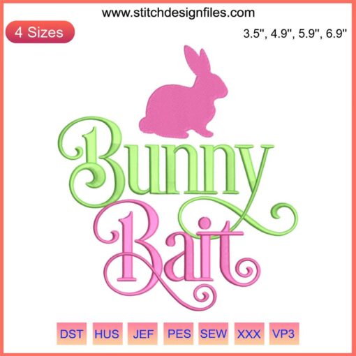 Easter Bunny Bait Embroidery Design | Cute Rabbit File | Happy Easter Patterns | Fun DIY Project